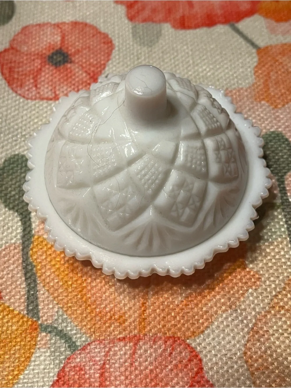 Westmoreland Mini Thumbelina Milk Glass Butter Dish